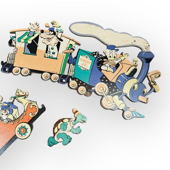 Vintage 1960's Walt Disney Wall Decor Train Mickey 4 PCs - Picture 4 of 12